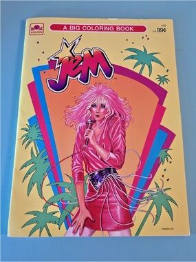 1986 UNUSED Jem and the Holograms Golden Book coloring book – hard to find!